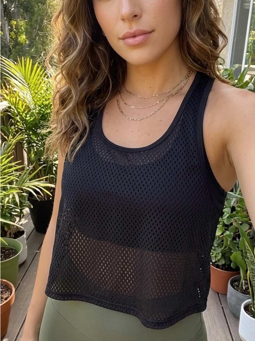 Zella Black Racerback Crop